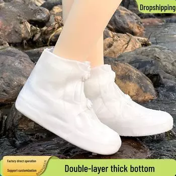 Женские и мужские нескользящие водонепроницаемые силиконовые бахилы - детские резиновые сапоги для дождливых дней, прочные и износостойкие. L