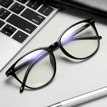 Женские и мужские очки для ближнего зрения, очки для близорукости, очки для чтения с защитой от синего света 0 чёрный