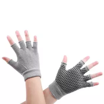 Женские и мужские перчатки для йоги и фитнеса, спортивные нескользящие велосипедные перчатки для тренировок в тренажерном зале серый
