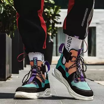 Женские и мужские повседневные летние кроссовки, мужские дышащие туфли с высоким берцем, роскошные мужские кроссовки, дышащая обувь на толстой подошве 36