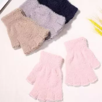 Женские и мужские шерстяные теплые варежки с сенсорным экраном для вождения и занятий спортом на открытом воздухе синий