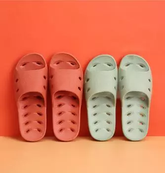 Женские и мужские тапочки мягкие шлепанцы женские ПУ домашние ванные нескользящие повседневные пляжные профессиональные модные летние туфли женские 37-38 оранжевый