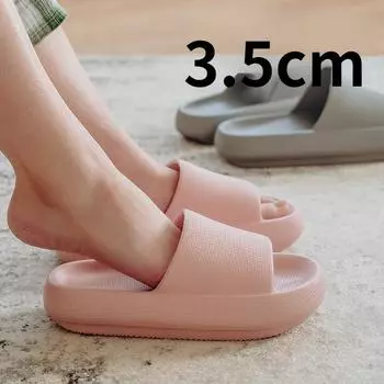 Женские и мужские тапочки на толстой подошве, летние пляжные шлепанцы, противоскользящие тапочки для ванной комнаты, мягкие сандалии, модные шлепанцы, сверхлегкая обувь 36-37