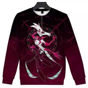 Женские и мужские толстовки с капюшоном Hazbin Hotel в стиле аниме, толстовки с капюшоном и круглым вырезом, мужской пуловер для путешествий, мужской топ, уличная одежда, спортивный костюм на открытом воздухе XS белый