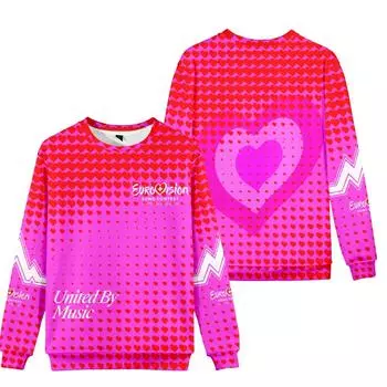 Женские и мужские толстовки с принтом конкурса песни «Евровидение-2025» с круглым вырезом, толстовки мужские, дорожные, мужской топ, уличная одежда, спортивный костюм для активного отдыха XS