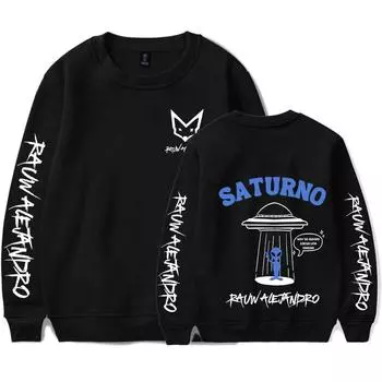 Женские и мужские толстовки с принтом Rauw Alejandro с круглым вырезом и капюшоном, мужские дорожные свитера, уличная одежда, спортивный костюм для активного отдыха XS чёрный