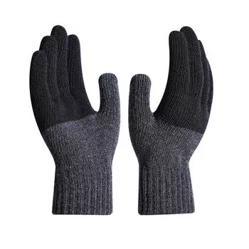 Женские и мужские утолщенные зимние перчатки для сенсорных экранов, эластичные теплые перчатки с полупальцами для холодной погоды Five Fingers темно-серого