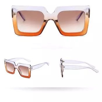 Женские и мужские винтажные солнцезащитные очки в большой оправе квадратной формы, очки в стиле ретро, унисекс