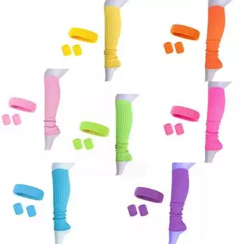 Женские и мужские вязаные гетры, длинные носки, вязаные крючком, гольфы с 2 напульсниками, 1 жёлтый