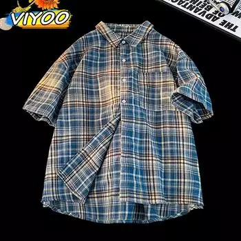 Женские и мужские Y2K, винтажные весенне-осенние топы, клетчатые рубашки, футболки, пальто, уличная одежда, мужской женский кардиган, корейская одежда в японском стиле 3XL