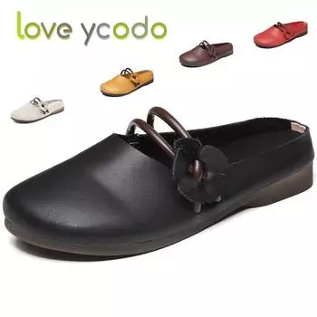 Женские и студенческие летние модные удобные сандалии из натуральной кожи Love Ycodo 40 чёрный