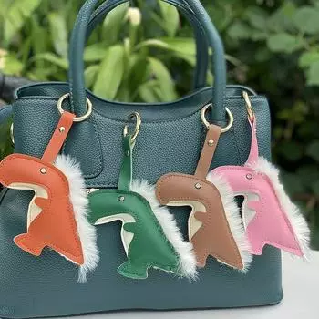 Женские и женские брелоки для ключей, держатели, декоративные, мультяшные, с динозаврами, модные, из искусственной кожи, креативные, подвесные, сумки, украшения, подарочные аксессуары