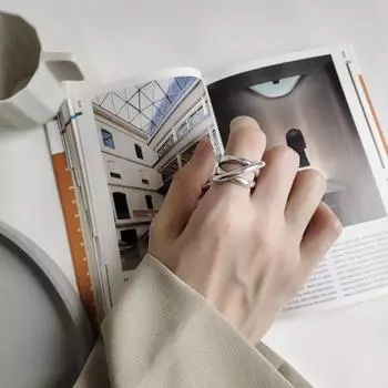 Женские и женские регулируемые открытые кольца из стерлингового серебра 925 пробы, аксессуары для вечеринок, кольцо на палец, модные ювелирные изделия серебряный
