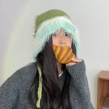 Женские и женские вязаные ветрозащитные моющиеся зимние теплые утолщенные шапки-бини Skullies