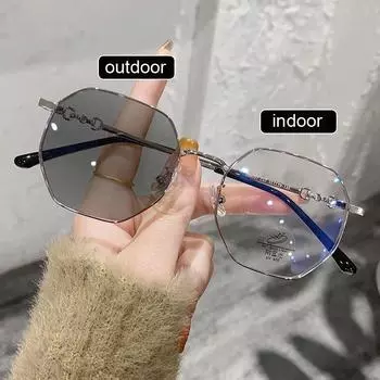 Женские интеллектуальные фотохромные очки с минусом диоптрий, уличные солнцезащитные очки с изменением цвета, модные очки для близорукости, очки по рецепту 0