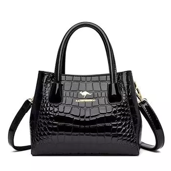 Женские качественные кожаные лакированные сумки через плечо для женщин, новые роскошные женские сумки, дизайнерская модная сумка-тоут большой вместимости