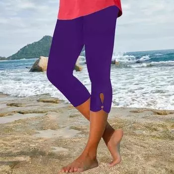 Женские капри для йоги, леггинсы-капри с высокой талией, эластичные компрессионные брюки для тренировок, бега, йоги, путешествий M темно-синий