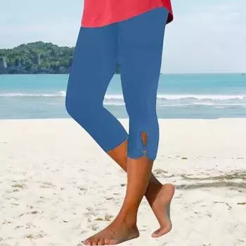 Женские капри для йоги Yousheng, леггинсы-капри с высокой талией, эластичные компрессионные брюки для тренировок, бега, йоги, путешествий S белый