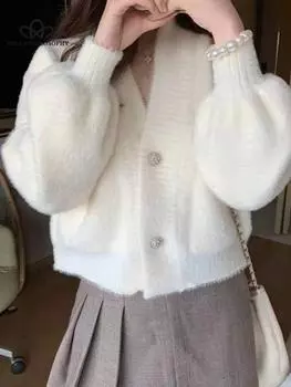 Женские кардиганы больших размеров на осень, повседневный короткий кардиган, женский свитер, пальто, новые кардиганы, женская одежда one size