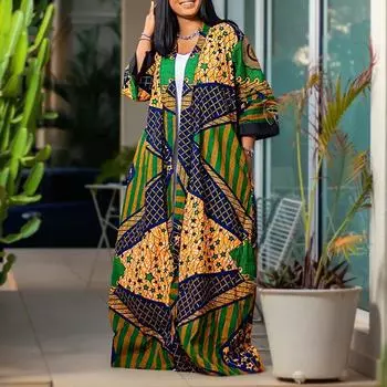 Женские кардиганы большого размера с длинными рукавами и принтом на бретелях S зелёный