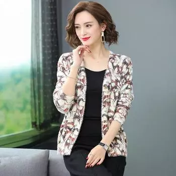 Женские кардиганы с винтажным принтом, женский осенне-зимний кардиган из искусственного норкового бархата, пальто, женский модный кардиган с принтом, женский M