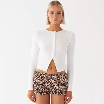 Женские кардиганы в рубчик, однотонные, с длинным рукавом, круглым вырезом, на пуговицах, укороченные свитера, женские повседневные пуловеры S белый