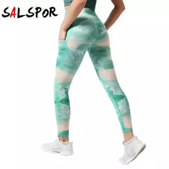 Женские карманные лоскутные леггинсы с высокой талией, леггинсы для фитнеса, высокая эластичность, спортивная одежда, брюки для йоги