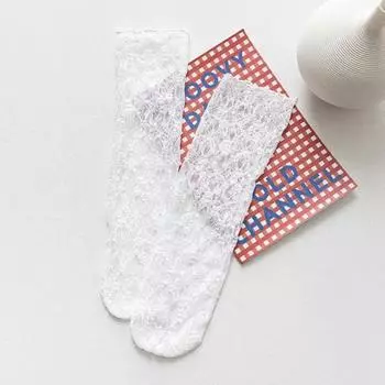 Женские Каваи Японские Модные Носки Ретро Кружево Цветочная Сетка Лолита Милые Носки Тонкие Средней Длины Голенища Девушки Дышащие Носки Харадзюку size eur 34-42