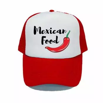 Женские кепки и шапки унисекс с чили Red Hot Chilli Pepper Trucker Hat с рисунком чили и мексиканской едой, бейсболка YY329 56-60cm for adult