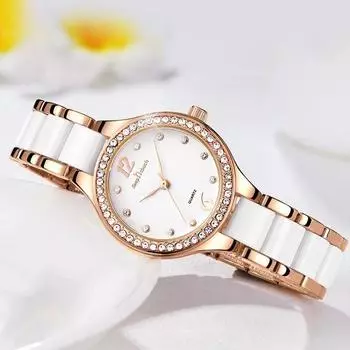Женские керамические наручные часы, роскошные металлические часы, модные роскошные корейские популярные часы