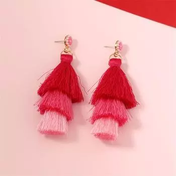 Женские кисточки универсальные темпераментные модные легкие роскошные серьги и серьги One Size красный