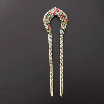 Женские китайские палочки для еды, шпилька, вилка, металлические аксессуары Colorful