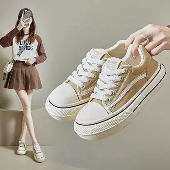 Женские классические кроссовки из искусственной кожи на платформе, легкие повседневные кроссовки для бега, кроссовки на массивной шнуровке, спортивные теннисные туфли для женщин 35