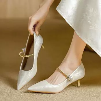 Женские классические модные туфли-лодочки с острым носком на низком каблуке, туфли-лодочки для офиса, свадьбы, вечеринки, нарядные, повседневные 35 чёрный