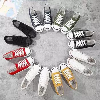 Женские классические низкие парусиновые туфли в стиле ретро — Бесперебойная доставка 40 красный