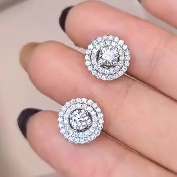 Женские классические серьги-гвоздики с блестящими кристаллами, украшения для пирсинга ушей для женщин, нежные свадебные аксессуары