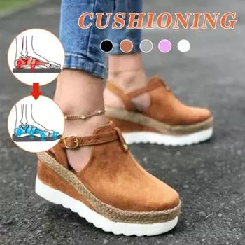 Женские классические туфли-лодочки с кисточками и круглым носком на плоской подошве, повседневная пляжная обувь с толстой подошвой и пряжкой 43 серый