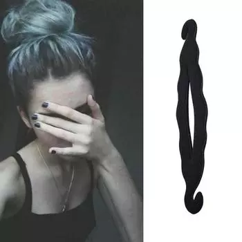 Женские классические волшебные инструменты для укладки волос, быстрая булочка, бигуди для пончиков, модные губки для плетения, инструмент, аксессуары для головных уборов чёрный