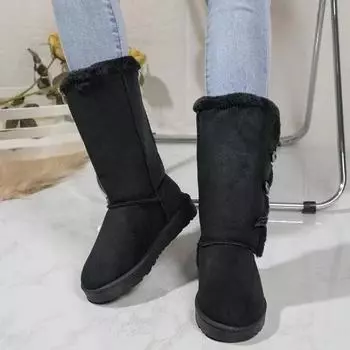 Женские классические зимние сапоги большого размера, водонепроницаемые, теплые, из натуральной кожи, меха, Австралия, плюс, бархат, до колена, зимние 36
