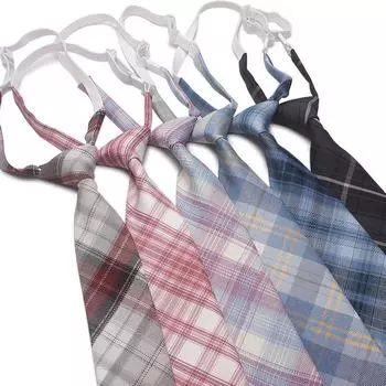 Женские клетчатые галстуки JK в японском стиле, галстук для униформы Jk, симпатичные костюмы с галстуком Gravatas, милый простой галстук для ленивого студента