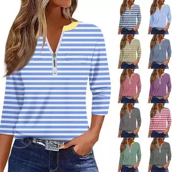 Женские клетчатые рубашки с рукавом 3/4 на молнии с цветочным принтом, повседневная туника, блузка, топы L чёрный