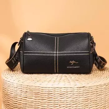 Женские клетчатые сумки-подушки из натуральной кожи, винтажная сумка через плечо