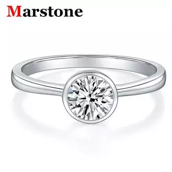 Женские кольца Bubble с бриллиантами муассанита 1 карат, цвет D, женские серьги из белого золота с серебряным покрытием S925 для женщин us 4 белый