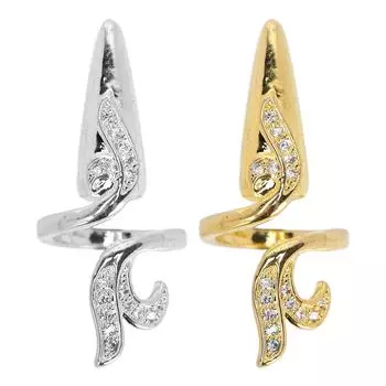 Женские кольца для ногтей, очаровательные стразы, покрытие для ногтей для украшения ногтей Silver Tail Finger