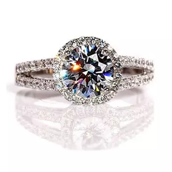 Женские кольца из чистого белого золота, настоящие сертифицированные тибетские серебряные кольца, хорошее качество, кольцо с кубическим цирконом 8 мм, обручальное кольцо 8