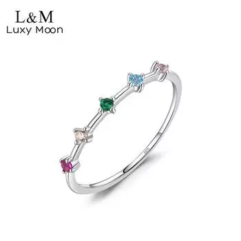 Женские кольца из стерлингового серебра 925 пробы с цирконием, женское простое кольцо 5