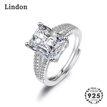 Женские кольца Lindon из меди с искусственными кристаллами, юбилейное ювелирное кольцо белый