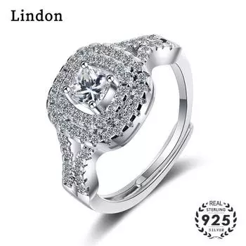 Женские кольца Lindon из меди с искусственными кристаллами, юбилейное ювелирное кольцо