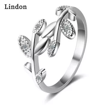 Женские кольца Lindon из меди с искусственными кристаллами, юбилейное ювелирное кольцо белый