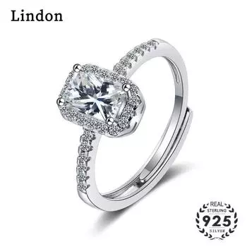 Женские кольца Lindon из медного сплава с цирконом, ювелирные кольца для вечеринок adjustable opening